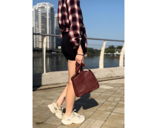 Купить Женская кожаная сумка с тремя секциями Vintage 22981 Красный, фото , изображение 12, характеристики, отзывы