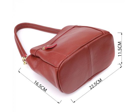 Купить Женская кожаная сумка с тремя секциями Vintage 22981 Красный, фото , изображение 3, характеристики, отзывы