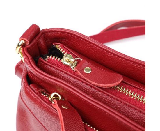 Придбати Женская сумка с твердым дном из натуральной кожи Vintage 22982 Красный, image , зображення 5, характеристики, відгуки