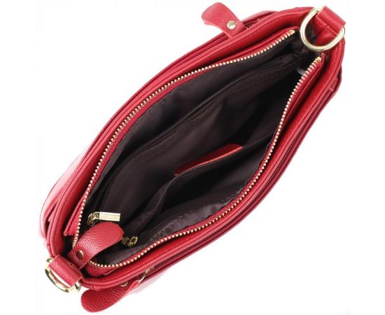 Придбати Женская сумка с твердым дном из натуральной кожи Vintage 22982 Красный, image , зображення 7, характеристики, відгуки