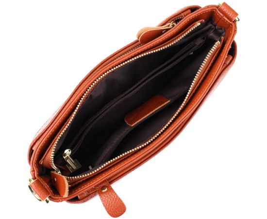 Купить Женская сумка из натуральной кожи с формоустойчивым дном Vintage 22983 Коричневый, фото , изображение 7, характеристики, отзывы