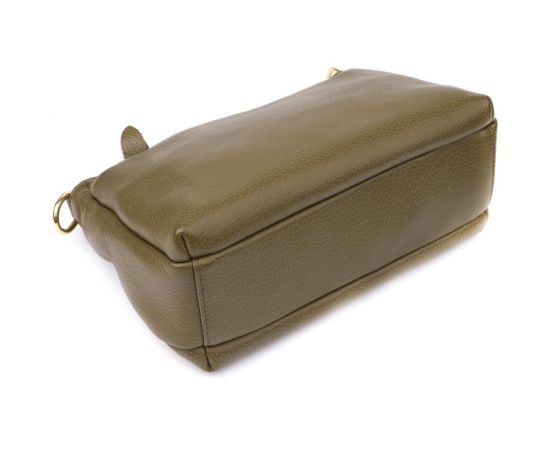 Придбати Кожаная сумка с плотным дном для женщин Vintage 22984 Оливковый, image , зображення 5, характеристики, відгуки