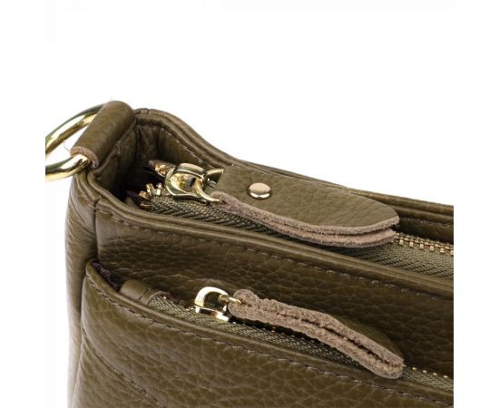 Придбати Кожаная сумка с плотным дном для женщин Vintage 22984 Оливковый, image , зображення 6, характеристики, відгуки