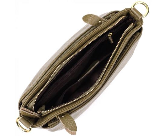 Придбати Кожаная сумка с плотным дном для женщин Vintage 22984 Оливковый, image , зображення 7, характеристики, відгуки