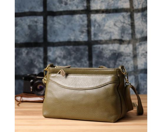 Придбати Кожаная сумка с плотным дном для женщин Vintage 22984 Оливковый, image , зображення 9, характеристики, відгуки