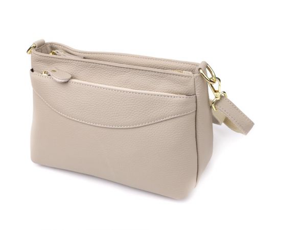 Купить Женская сумка из натуральной кожи с жестким основанием Vintage 22985 Серый, фото , изображение 2, характеристики, отзывы