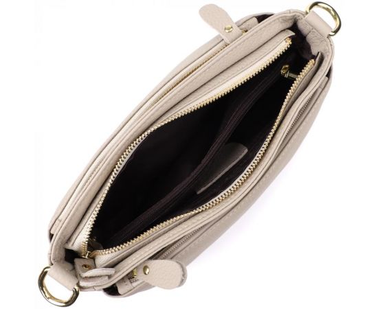 Купить Женская сумка из натуральной кожи с жестким основанием Vintage 22985 Серый, фото , изображение 7, характеристики, отзывы