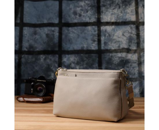 Купить Женская сумка из натуральной кожи с жестким основанием Vintage 22985 Серый, фото , изображение 10, характеристики, отзывы