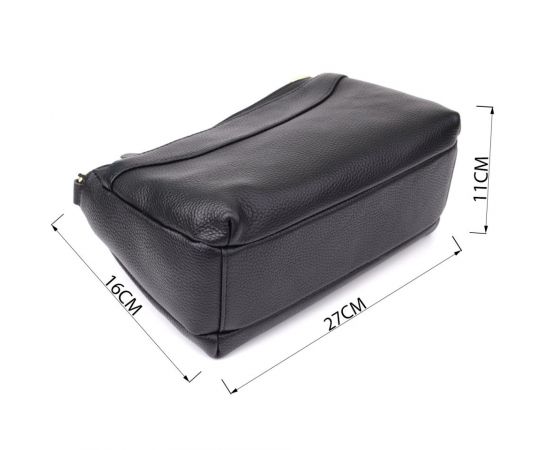 Купить Классическая женская сумка с жестким дном из натуральной кожи Vintage 22987 Черный, фото , изображение 3, характеристики, отзывы