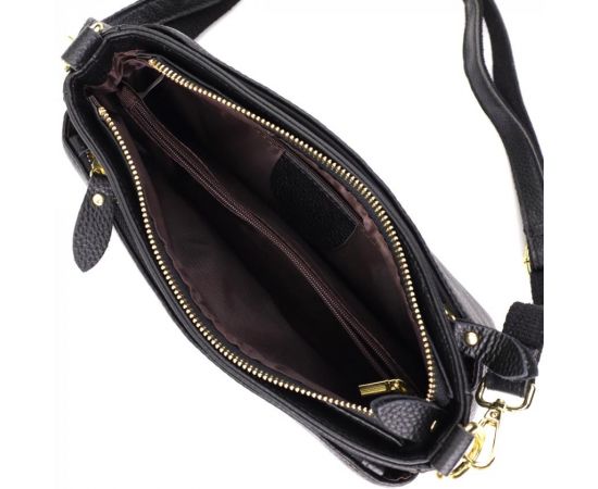 Купить Классическая женская сумка с жестким дном из натуральной кожи Vintage 22987 Черный, фото , изображение 7, характеристики, отзывы