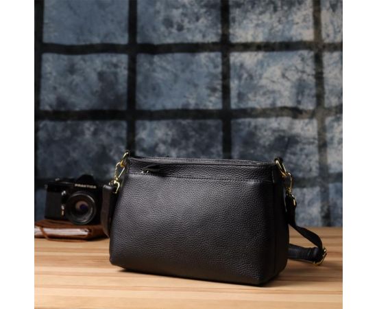 Купить Классическая женская сумка с жестким дном из натуральной кожи Vintage 22987 Черный, фото , изображение 10, характеристики, отзывы