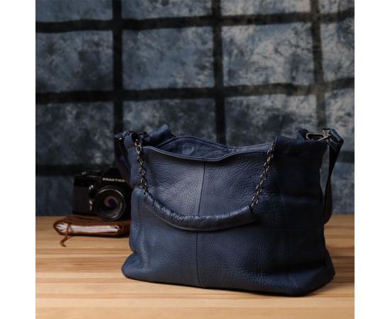 Купить Женская сумка на каждый день из натуральной кожи Vintage 22988 Синий, фото , изображение 10, характеристики, отзывы
