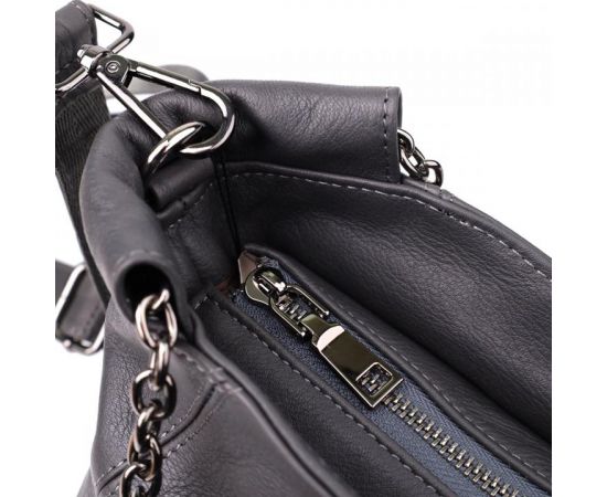 Купить Повседневная сумка для женщин из натуральной кожи Vintage 22989 Серый, фото , изображение 7, характеристики, отзывы