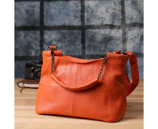 Купить Сумка для женщин из натуральной кожи Vintage 22990 Оранжевый, фото , изображение 10, характеристики, отзывы