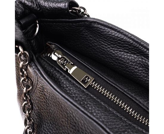 Купить Повседневная сумка из натуральной кожи для женщин Vintage 22992 Черный, фото , изображение 6, характеристики, отзывы