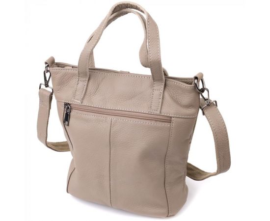 Придбати Женская сумка с ручками из натуральной кожи Vintage 22996 Серый, image , зображення 2, характеристики, відгуки