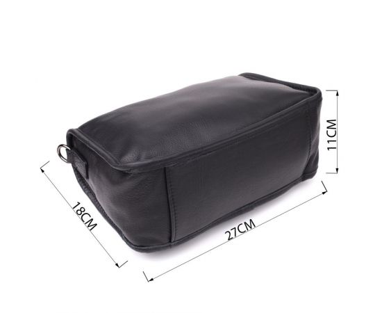 Купить Сумка на плечо из натуральной кожи для женщин Vintage 23001 Черный, фото , изображение 3, характеристики, отзывы