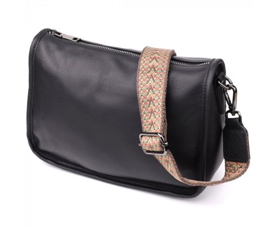 Купить Сумка на плечо из натуральной кожи для женщин Vintage 23001 Черный, фото , изображение 5, характеристики, отзывы