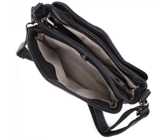 Купить Сумка на плечо из натуральной кожи для женщин Vintage 23007 Черный, фото , изображение 9, характеристики, отзывы