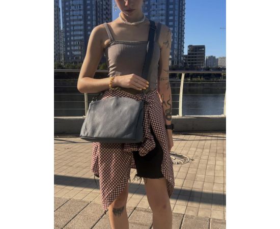 Купить Сумка на плечо из натуральной кожи для женщин Vintage 23009 Синий, фото , изображение 14, характеристики, отзывы