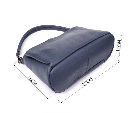 Купить Сумка на плечо из натуральной кожи для женщин Vintage 23009 Синий, фото , изображение 3, характеристики, отзывы