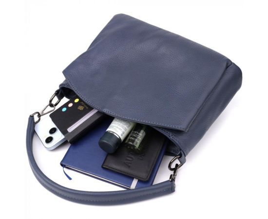 Купить Сумка на плечо из натуральной кожи для женщин Vintage 23009 Синий, фото , изображение 10, характеристики, отзывы