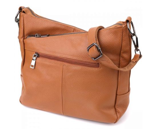 Придбати Женская сумка на два отделения из натуральной кожи Vintage 23012 Коричневый, image , зображення 2, характеристики, відгуки