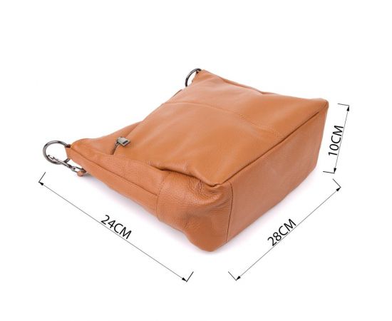 Придбати Женская сумка на два отделения из натуральной кожи Vintage 23012 Коричневый, image , зображення 3, характеристики, відгуки