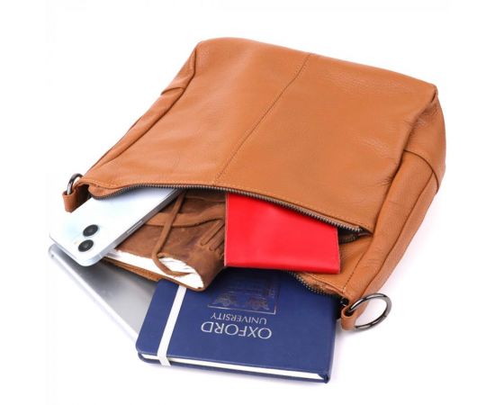 Придбати Женская сумка на два отделения из натуральной кожи Vintage 23012 Коричневый, image , зображення 9, характеристики, відгуки