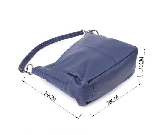 Купить Сумка для женщин на два отделения из натуральной кожи Vintage 23013 Синий, фото , изображение 3, характеристики, отзывы