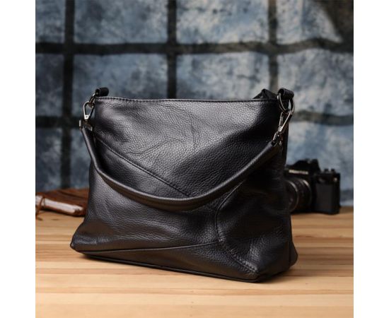 Купить Небольшая женская сумка с двумя ремешками из натуральной кожи Vintage 23014 Черный, фото , изображение 11, характеристики, отзывы