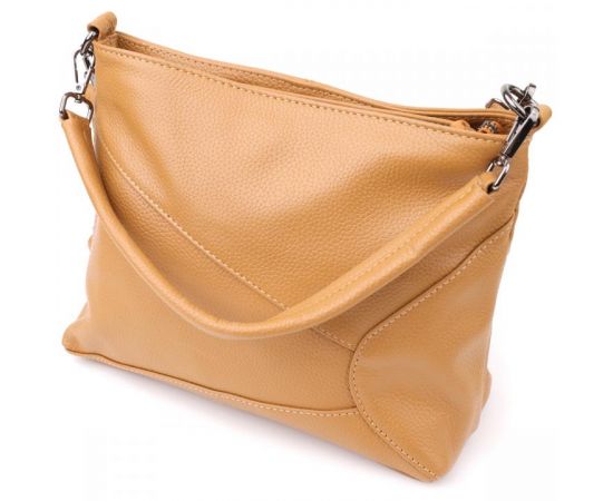 Придбати Женская сумка на два отделения из натуральной кожи Vintage 23015 Светло-коричневый, image , характеристики, відгуки