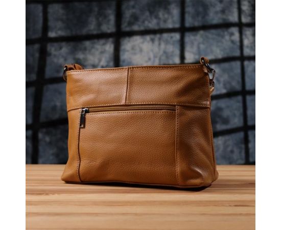 Придбати Женская сумка на два отделения из натуральной кожи Vintage 23015 Светло-коричневый, image , зображення 11, характеристики, відгуки