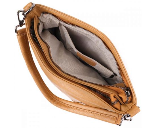 Придбати Женская сумка на два отделения из натуральной кожи Vintage 23015 Светло-коричневый, image , зображення 7, характеристики, відгуки