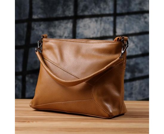 Придбати Женская сумка на два отделения из натуральной кожи Vintage 23015 Светло-коричневый, image , зображення 10, характеристики, відгуки