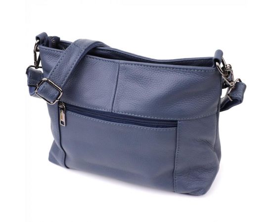 Придбати Женская сумка на два отделения из натуральной кожи Vintage 23016 Синий, image , зображення 2, характеристики, відгуки