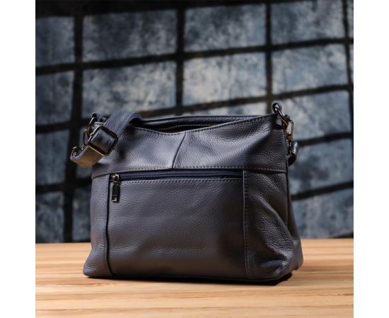 Придбати Женская сумка на два отделения из натуральной кожи Vintage 23016 Синий, image , зображення 11, характеристики, відгуки