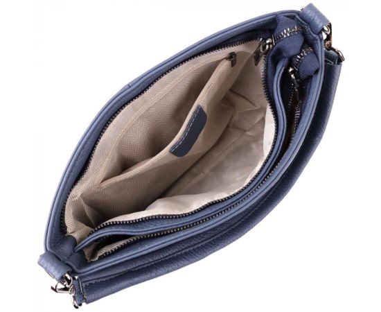 Придбати Женская сумка на два отделения из натуральной кожи Vintage 23016 Синий, image , зображення 8, характеристики, відгуки