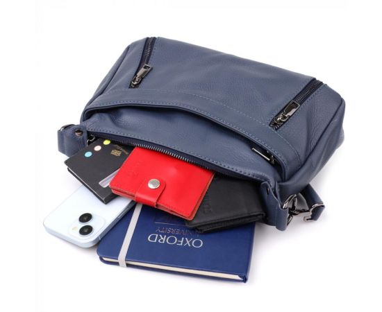 Купить Женская сумка из натуральной кожи Vintage 23019 Синий, фото , изображение 9, характеристики, отзывы