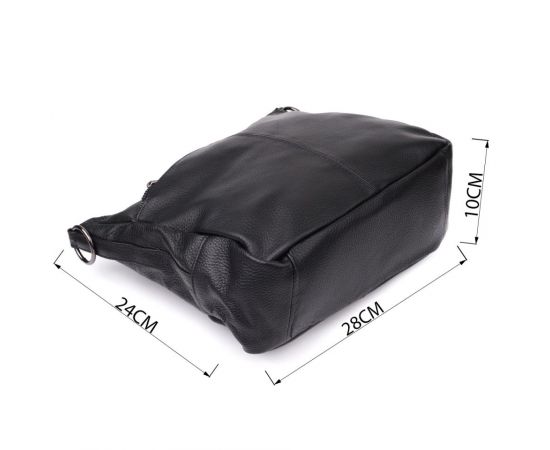 Купить Женская сумка с двумя ремешками из натуральной кожи Vintage 23053 Черный, фото , изображение 3, характеристики, отзывы