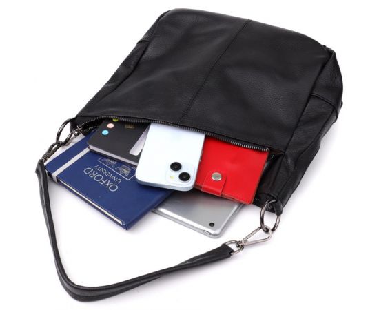 Купить Женская сумка с двумя ремешками из натуральной кожи Vintage 23053 Черный, фото , изображение 10, характеристики, отзывы