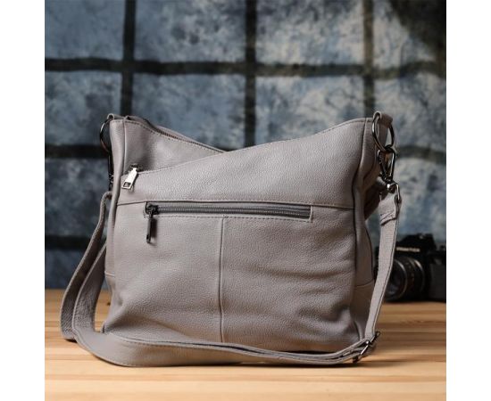 Купить Женская сумка с двумя ремешками из натуральной кожи Vintage 23054 Серый, фото , изображение 11, характеристики, отзывы