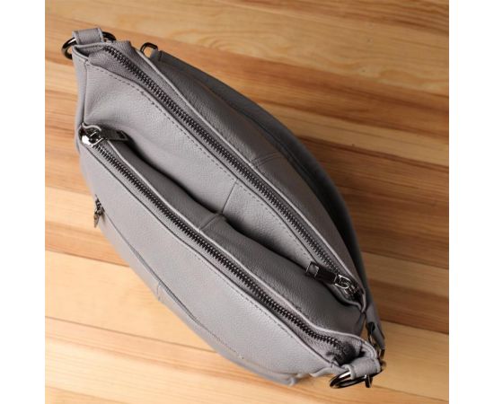 Купить Женская сумка с двумя ремешками из натуральной кожи Vintage 23054 Серый, фото , изображение 12, характеристики, отзывы