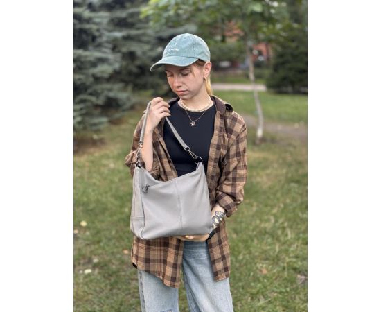 Купить Женская сумка с двумя ремешками из натуральной кожи Vintage 23054 Серый, фото , изображение 13, характеристики, отзывы