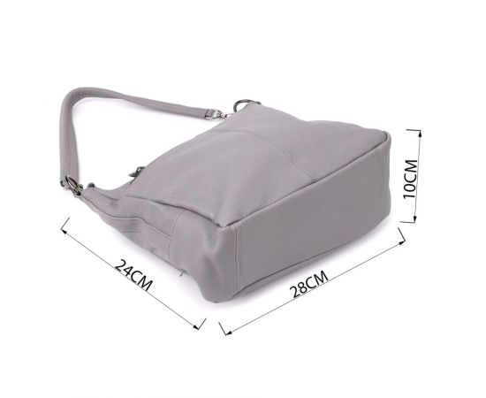 Купить Женская сумка с двумя ремешками из натуральной кожи Vintage 23054 Серый, фото , изображение 3, характеристики, отзывы