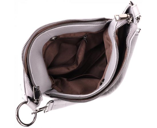 Купить Женская сумка с двумя ремешками из натуральной кожи Vintage 23054 Серый, фото , изображение 9, характеристики, отзывы