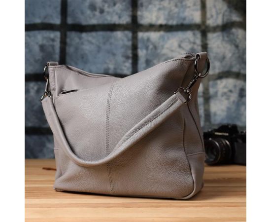 Купить Женская сумка с двумя ремешками из натуральной кожи Vintage 23054 Серый, фото , изображение 10, характеристики, отзывы