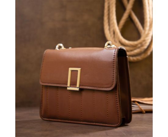 Купить Горизонтальная сумка из кожзаменителя Vintage sale_14907 Коричневая, фото , изображение 4, характеристики, отзывы