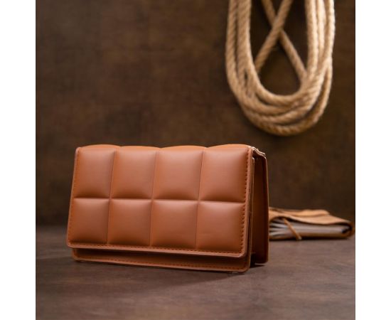 Придбати Горизонтальная мягкая сумка из кожзаменителя Vintage sale_14909 Коричневая, image , зображення 4, характеристики, відгуки