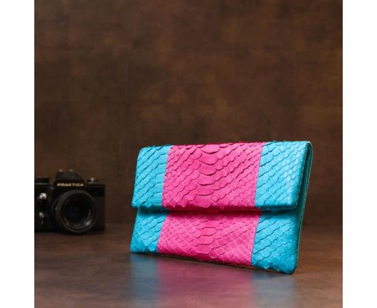 Купить Яркий женский клатч Snake Leather sale_14993 Розовый, фото , изображение 4, характеристики, отзывы
